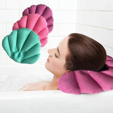 Load image into Gallery viewer, Bathroom Products Spa Inflatable Bath Pillow Towel Cloth Shell Shaped Neck Bathtub Cushion Bathroom Accessories Random Color