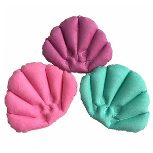 Bathroom Products Spa Inflatable Bath Pillow Towel Cloth Shell Shaped Neck Bathtub Cushion Bathroom Accessories Random Color