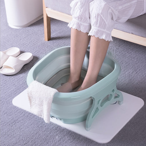 Folding Foot Tub Portable Foot Wash Tub Massage Bucket Travel Folding Bucket with 4 Massage Balls Bathing Feet in Winter 2019