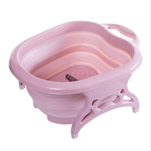 Load image into Gallery viewer, Folding Foot Tub Portable Foot Wash Tub Massage Bucket Travel Folding Bucket with 4 Massage Balls Bathing Feet in Winter 2019