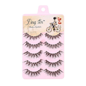 5 Pairs Handmade Thick Full False Eyelashes Natural Long Eyelashes Set Fake Lashes Eye Extension Tool Makeup