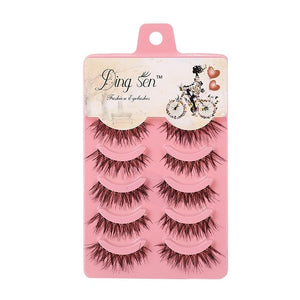 5 Pairs Handmade Thick Full False Eyelashes Natural Long Eyelashes Set Fake Lashes Eye Extension Tool Makeup