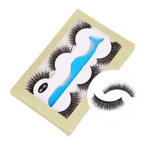 False Eyelashes Natural Long Thick Fake Eye Lashes Extension Makeup Handmade Eyelash Set with Tweezers