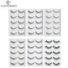 Load image into Gallery viewer, CLOTHOBEAUTY 5 Pairs False Eyelashes,Wispy EyeLashes Extension Handmade Natural Soft Invisible Band,Long Thick Reusable Makeup