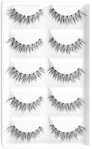 CLOTHOBEAUTY 5 Pairs False Eyelashes,Wispy EyeLashes Extension Handmade Natural Soft Invisible Band,Long Thick Reusable Makeup