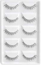 Load image into Gallery viewer, CLOTHOBEAUTY 5 Pairs False Eyelashes,Wispy EyeLashes Extension Handmade Natural Soft Invisible Band,Long Thick Reusable Makeup