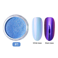 Load image into Gallery viewer, 0.2g/Box Chameleon Mirror Laser Nail Glitter Powders Auroras Effect Nail Art Chrome Pigment Dust DIY Design Decoration