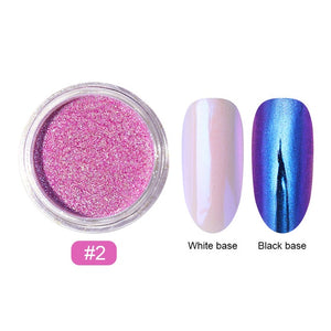 0.2g/Box Chameleon Mirror Laser Nail Glitter Powders Auroras Effect Nail Art Chrome Pigment Dust DIY Design Decoration