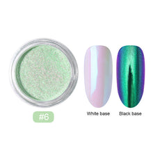 Load image into Gallery viewer, 0.2g/Box Chameleon Mirror Laser Nail Glitter Powders Auroras Effect Nail Art Chrome Pigment Dust DIY Design Decoration