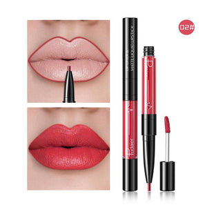 16 Color Double-ended Lipstick Waterproof Long Lasting Matte Lip Stick Liner Pencil Red Lips Makeup Liquid Lipsticks Lipliner