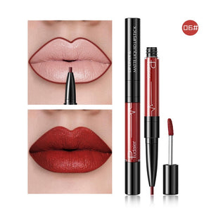 16 Color Double-ended Lipstick Waterproof Long Lasting Matte Lip Stick Liner Pencil Red Lips Makeup Liquid Lipsticks Lipliner