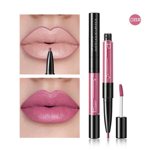 16 Color Double-ended Lipstick Waterproof Long Lasting Matte Lip Stick Liner Pencil Red Lips Makeup Liquid Lipsticks Lipliner