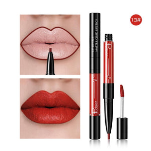 16 Color Double-ended Lipstick Waterproof Long Lasting Matte Lip Stick Liner Pencil Red Lips Makeup Liquid Lipsticks Lipliner