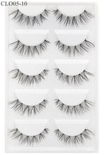 Load image into Gallery viewer, CLOTHOBEAUTY 5 Pairs False Eyelashes,Wispy EyeLashes Extension Handmade Natural Soft Invisible Band,Long Thick Reusable Makeup