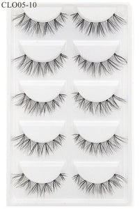 CLOTHOBEAUTY 5 Pairs False Eyelashes,Wispy EyeLashes Extension Handmade Natural Soft Invisible Band,Long Thick Reusable Makeup