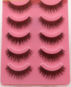 CLOTHOBEAUTY 5 Pairs False Eyelashes,Wispy EyeLashes Extension Handmade Natural Soft Invisible Band,Long Thick Reusable Makeup