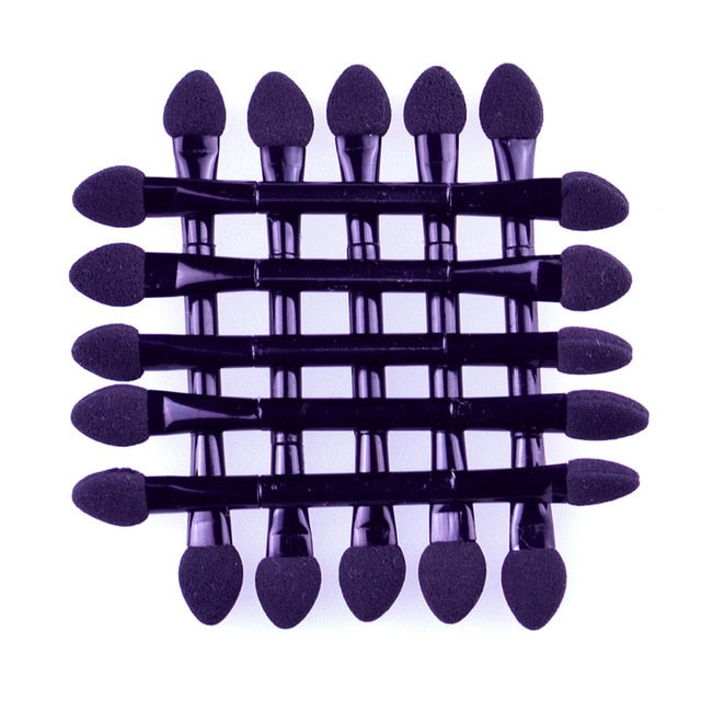 10pcs Double-Head Sponge Eye Shadow Eyeliner Brush Black Applicator Beauty Makeup Tools Foundation Makeup Brushes Tool Set