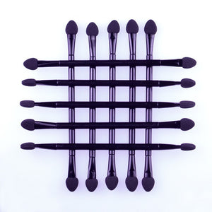 10pcs Double-Head Sponge Eye Shadow Eyeliner Brush Black Applicator Beauty Makeup Tools Foundation Makeup Brushes Tool Set