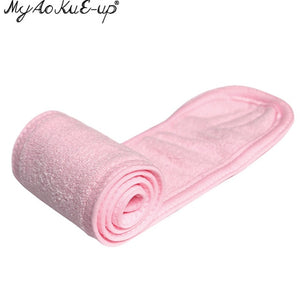 Facial Headband Make Up Wrap Head Terry Cloth Headband Stretch Towel with Magic Tape Makeup Headscarf Extension Eyelashes Tools