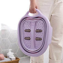 Load image into Gallery viewer, Foldable Footbath plain foaming massage bucket Plastic foot bath basin large heightening footbath fording barrel Reduce Pressure