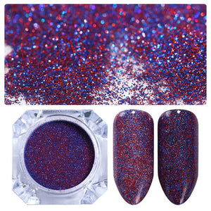 BORN PRETTY Galaxy Holographic Nail Glitter Laser Holo Nail Sequins Paillettes Pigment Powder Nail Art Dust 0.2g 0.5g Optional