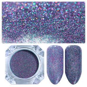 BORN PRETTY Galaxy Holographic Nail Glitter Laser Holo Nail Sequins Paillettes Pigment Powder Nail Art Dust 0.2g 0.5g Optional