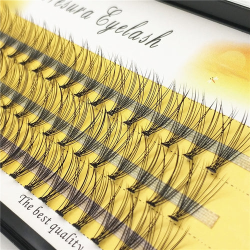 60 pcs/lot 10D Professional Makeup Handmade Natural Eyelash Extension Individual Lashes 0.1 C Curl False Eyelash Free Shipping