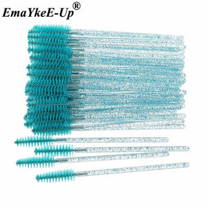 50pcs Women's Fashion Eyelashes Brushes Mascara Wands Disposable Makeup Brushes Crystal Eyebrow/Eyelash/Mascara eye Lashes Brush