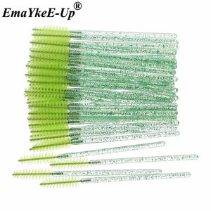 50pcs Women's Fashion Eyelashes Brushes Mascara Wands Disposable Makeup Brushes Crystal Eyebrow/Eyelash/Mascara eye Lashes Brush