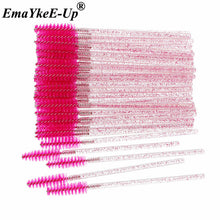 Load image into Gallery viewer, 50pcs Women&#39;s Fashion Eyelashes Brushes Mascara Wands Disposable Makeup Brushes Crystal Eyebrow/Eyelash/Mascara eye Lashes Brush