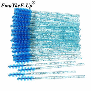 50pcs Women's Fashion Eyelashes Brushes Mascara Wands Disposable Makeup Brushes Crystal Eyebrow/Eyelash/Mascara eye Lashes Brush