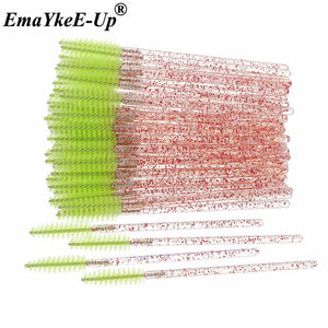 50pcs Women's Fashion Eyelashes Brushes Mascara Wands Disposable Makeup Brushes Crystal Eyebrow/Eyelash/Mascara eye Lashes Brush