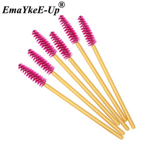 50pcs Women's Fashion Eyelashes Brushes Mascara Wands Disposable Makeup Brushes Crystal Eyebrow/Eyelash/Mascara eye Lashes Brush