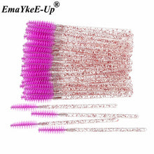 Load image into Gallery viewer, 50pcs Women&#39;s Fashion Eyelashes Brushes Mascara Wands Disposable Makeup Brushes Crystal Eyebrow/Eyelash/Mascara eye Lashes Brush