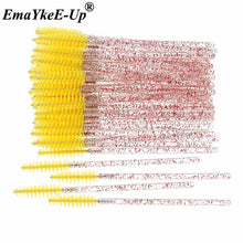 Load image into Gallery viewer, 50pcs Women&#39;s Fashion Eyelashes Brushes Mascara Wands Disposable Makeup Brushes Crystal Eyebrow/Eyelash/Mascara eye Lashes Brush