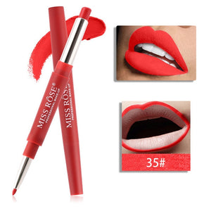 Professional Makeup Double-end Liplipstick Pencil Waterproof Long Lasting Tint Sexy Red Lip Velvet Matte Liner Pen Lipstick Set