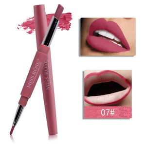 Professional Makeup Double-end Liplipstick Pencil Waterproof Long Lasting Tint Sexy Red Lip Velvet Matte Liner Pen Lipstick Set