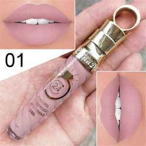 Makeup Lips Matte Liquid Lipstick Long Lasting Waterproof Sexy Pigment Nude Matte Shimmer Style Lip Gloss Luxury Makeup Cosmetic