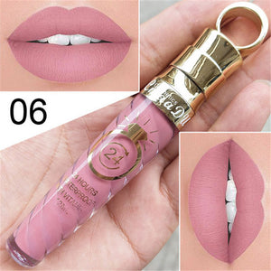 Makeup Lips Matte Liquid Lipstick Long Lasting Waterproof Sexy Pigment Nude Matte Shimmer Style Lip Gloss Luxury Makeup Cosmetic