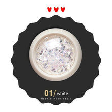 Load image into Gallery viewer, KZS001 One Box Holo Nail Art Glitter Flakes Mermaid Hexagon Sequins Shiny Chrome Pigment Powder for Gel Nail Art Decoration Tip