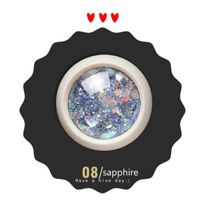 KZS001 One Box Holo Nail Art Glitter Flakes Mermaid Hexagon Sequins Shiny Chrome Pigment Powder for Gel Nail Art Decoration Tip