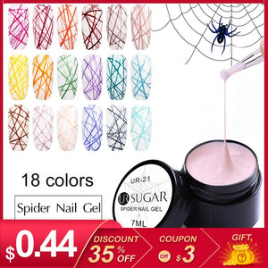 UR SUGAR 7ml Wire Drawing Nail Gel Lacquer Painting Gel Varnish Pulling Silk Spider Creative Nail Art Gel Nail Polish 30 Colors