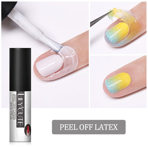 LILYCUTE 5ml White Peel Off Liquid Tape Odor-free Nail Edge Skin Care Cold-resistant Nail Art Gel Varnish Manicure Tool