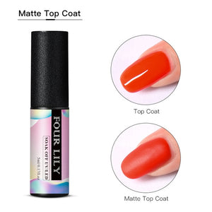 FOUR LILY Matte Gel Nail Polish UV Gel Nail Polish Matte Top Coat Soak Off Varnish Nail Art Lacquer Semi Permanent Manicure Gel