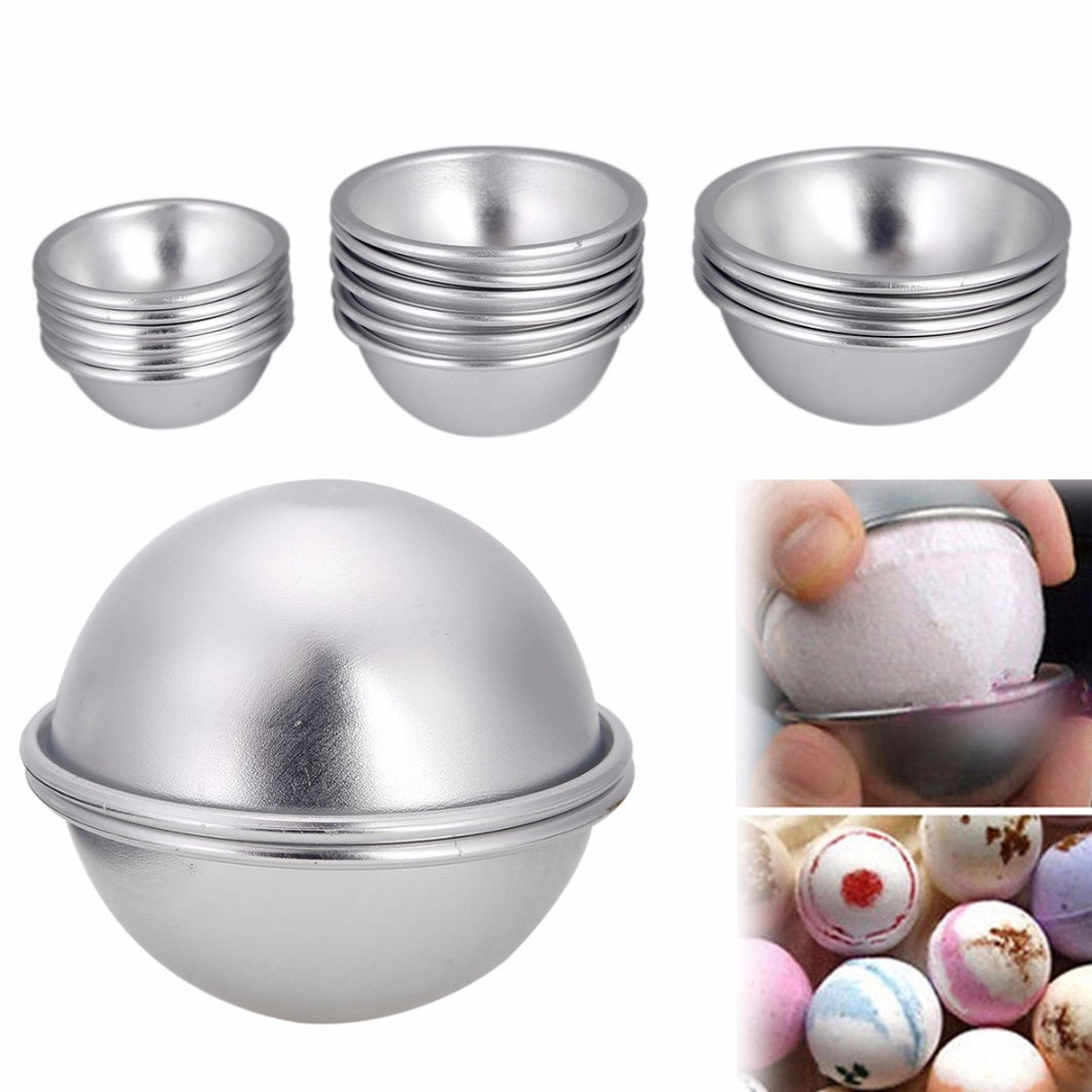 16pcs Semicircle Sphere Aluminium Alloy Bath Bomb Molds DIY Tool Bath Bomb Salt Ball Homemade Crafting Gifts Mold