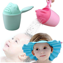 Load image into Gallery viewer, Cartoon Baby Bath Caps Baby Shampoo Cup Children Bathing Bailer Baby Shower Spoons Child Washing Hair Cup Kids bath tool