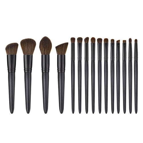 Beauty meakup 15PCS Black Wooden Cosmetic Makeup Brush Foundation Powder Eyeshadow Brush kit pincel maquiagem