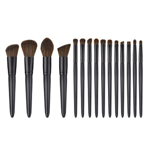 Beauty meakup 15PCS Black Wooden Cosmetic Makeup Brush Foundation Powder Eyeshadow Brush kit pincel maquiagem