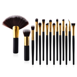 Beauty meakup 15Pcs Pro Makeup Brushes Set Foundation Powder Eyeshadow Eyeliner Lip Brush Tool kit pincel maquiagem