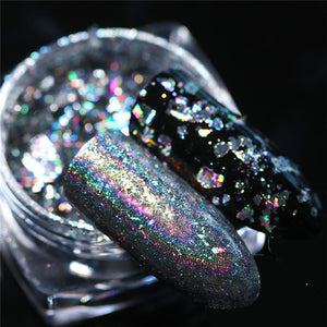 BORN PRETTY Galaxy Holographic Nail Glitter Laser Holo Nail Sequins Paillettes Pigment Powder Nail Art Dust 0.2g 0.5g Optional